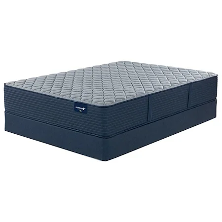Queen 13 1/2" Extra Firm Encased Coil Mattress and 9" Steel Foundation
