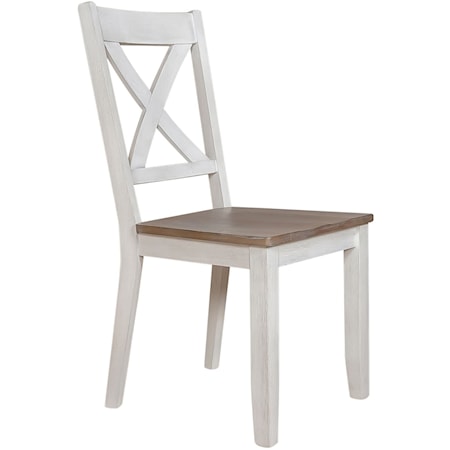 Modern Farmhouse X-Back Side Chair - White