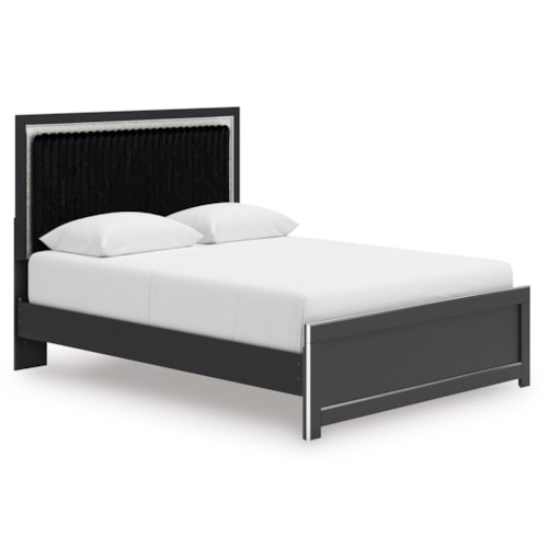 Queen Upholstered Panel Platform Bed