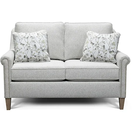 Contemporary Loveseat with Nailhead Trim 