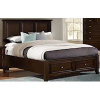 Transitional Queen Mansion Bed with Storage Footboard