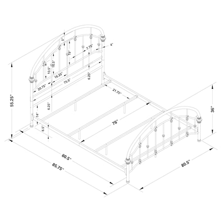 Rowan King Open Frame Bed