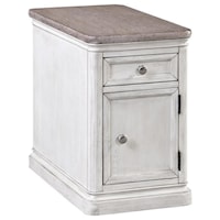 Farmhouse Chairside Table with Drawer and Door