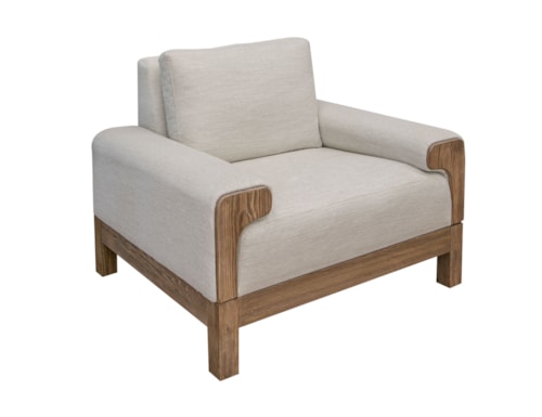 Contemporary Armchair with Throw Pillow