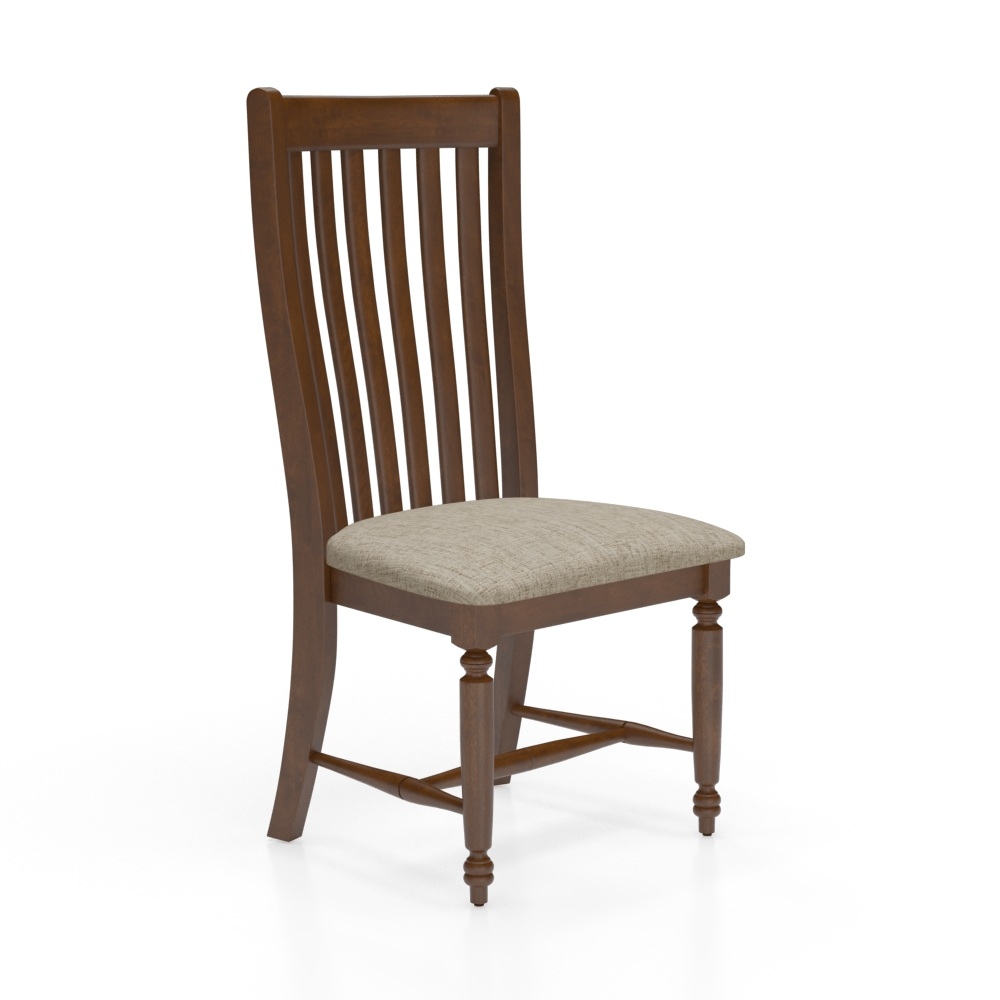 Spindle-Back Dining Chair w/Upholstered Seat