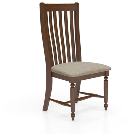 Spindle-Back Dining Chair w/Upholstered Seat