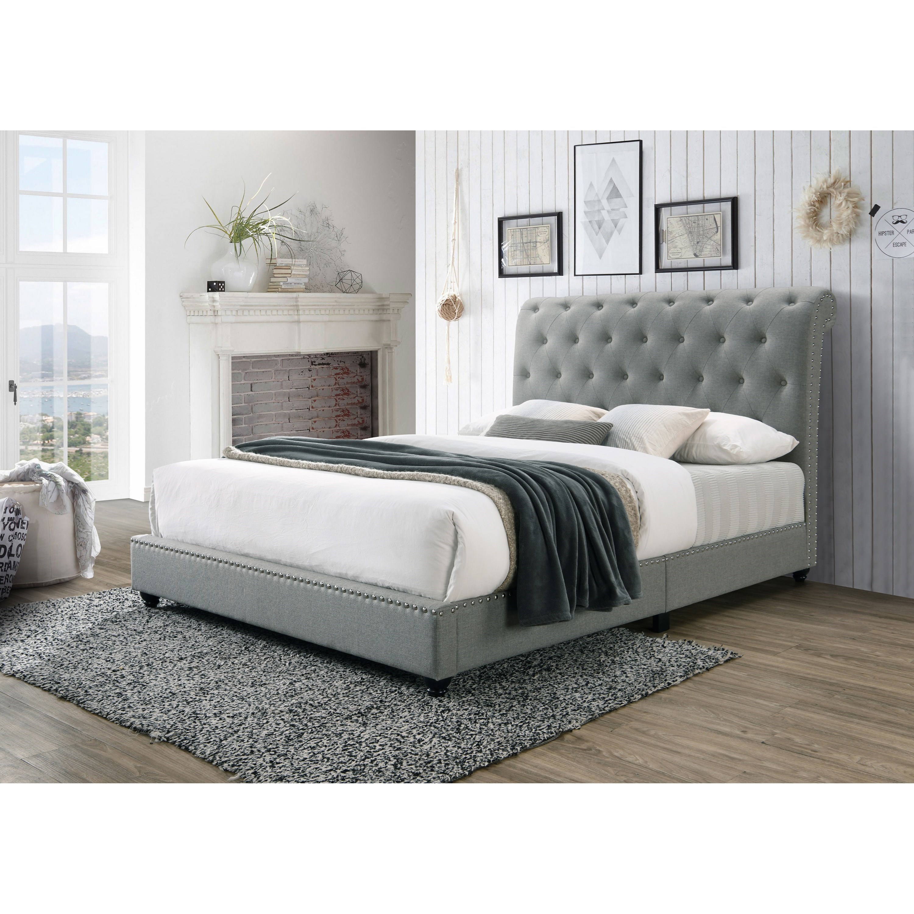 Queen Platform Bed with USB Ports