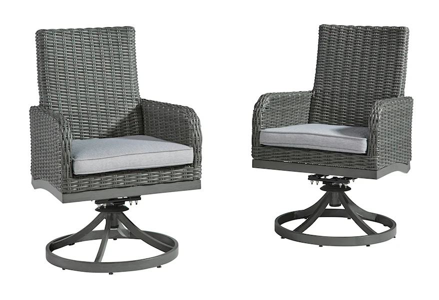 Elite Park Swivel Chair with Cushion (Set of 2) by Signature Design by Ashley at VanDrie Home Furnishings