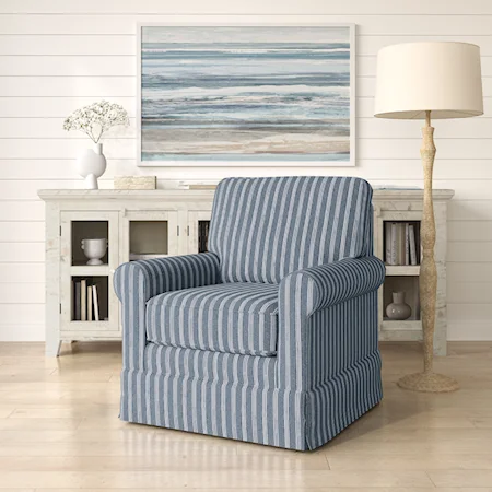 Riley Casual Upholstered Accent Swivel Chair