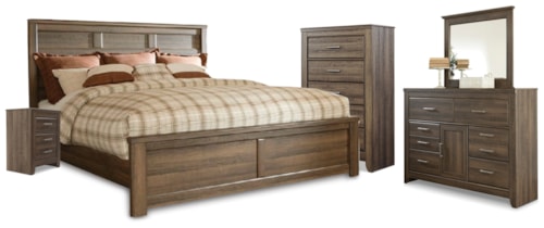 California King Panel Bed, Dresser, Mirror, Chest And Nightstand