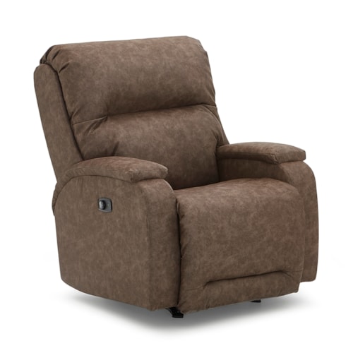 Casual Power Rocker Recliner with Heat, Massage and Power Tilt Headrest