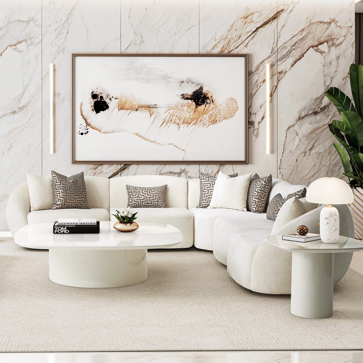 5-pc. Plush Sectional Sofa