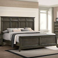 Traditional California King Panel Bed with Crown Molding Detail