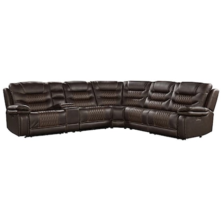Casual Dual-Power L-Shaped Sectional with USB Ports