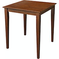 Transitional 30" Square Table with 36" Shaker Legs