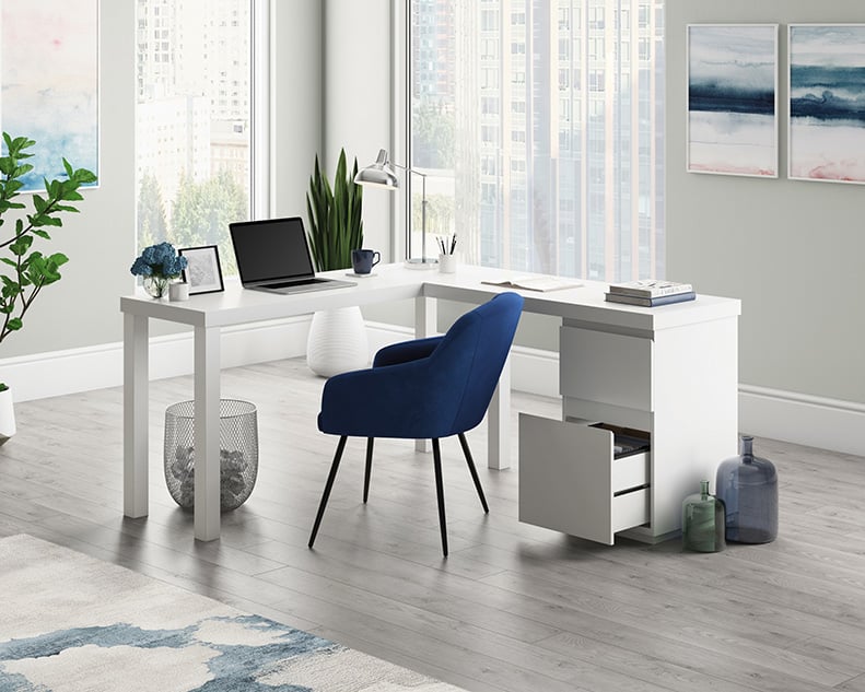 Sauder Northcott L-Shaped Desk with File Drawer