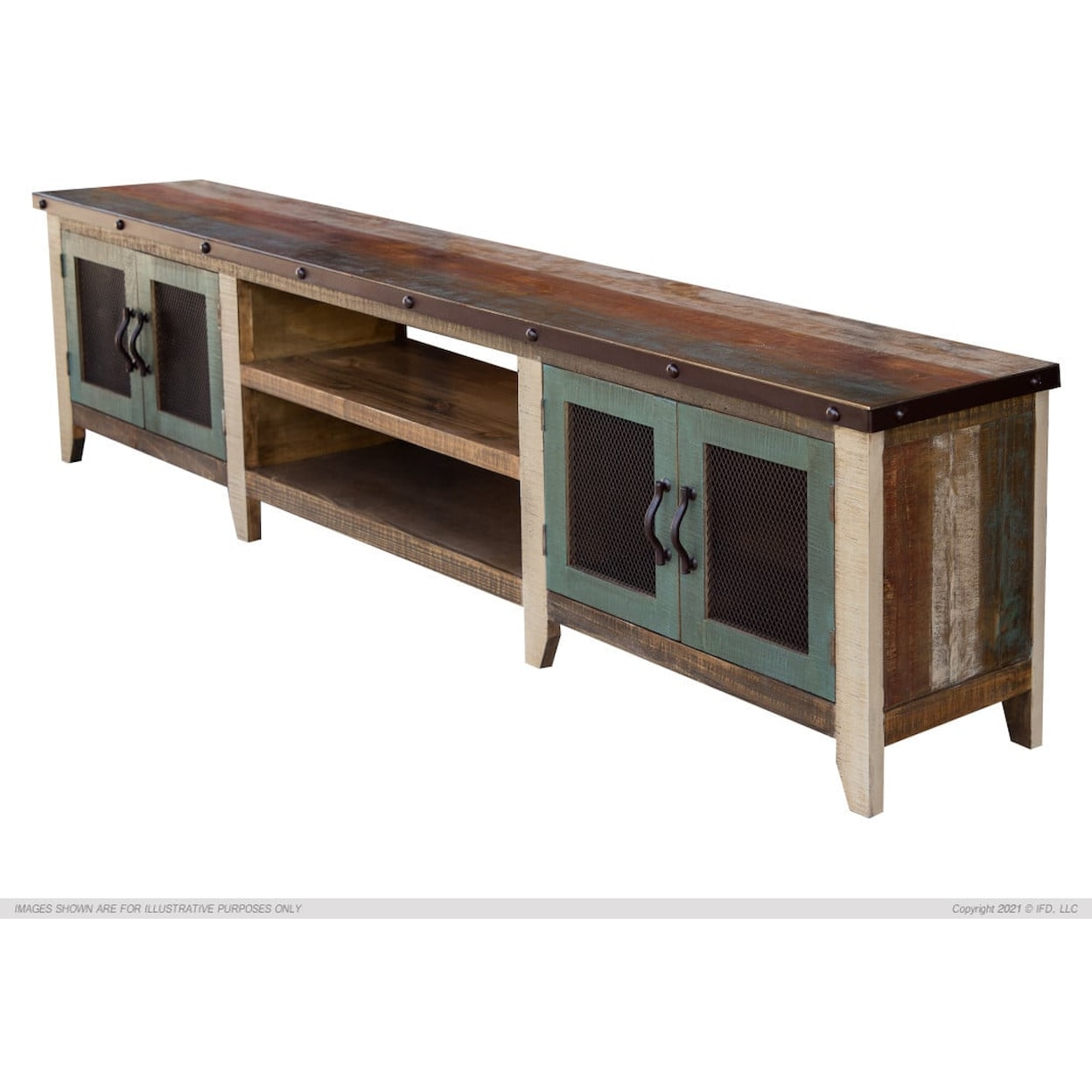 VFM Signature Antique 93-Inch TV Stand with Storage