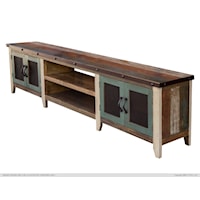 Rustic 93-Inch TV Stand with Storage