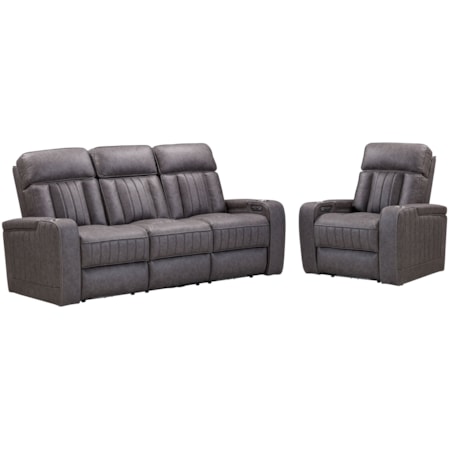 Power Reclining Sofa and Recliner Set