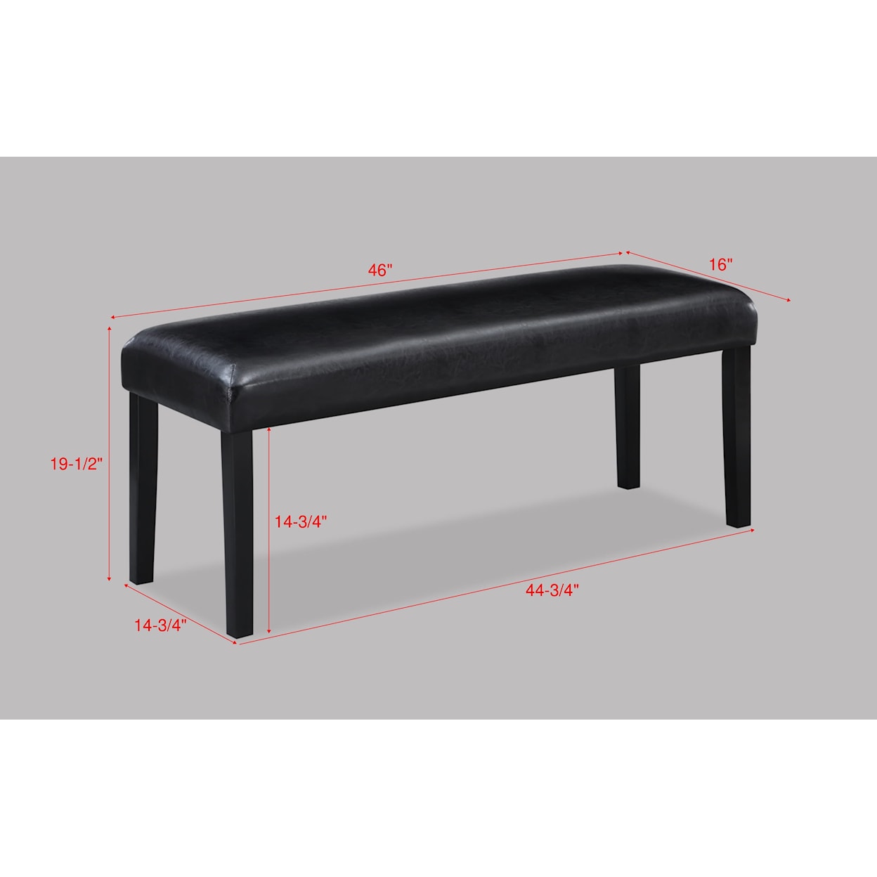 Crown Mark Tanner Upholstered Dining Bench