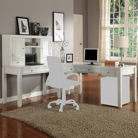 L-Shaped Desk with Hutch