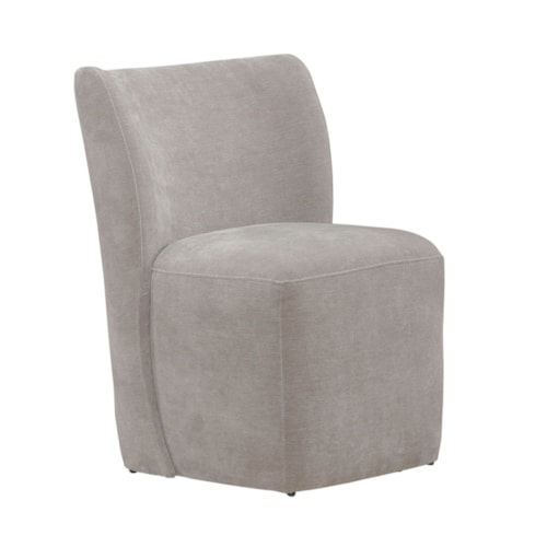 Transitional Accent Dining Chair with Casters