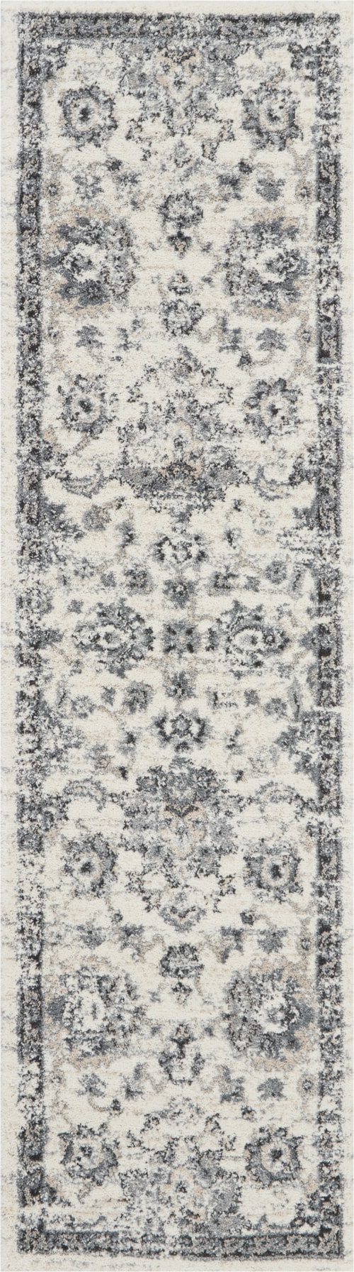2'2" x 7'6" Cream/Grey Runner Rug