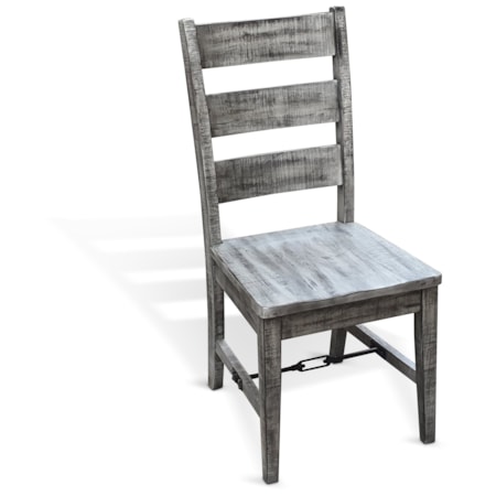 Ladderback Chair With Turnbuckle, Wood Seat