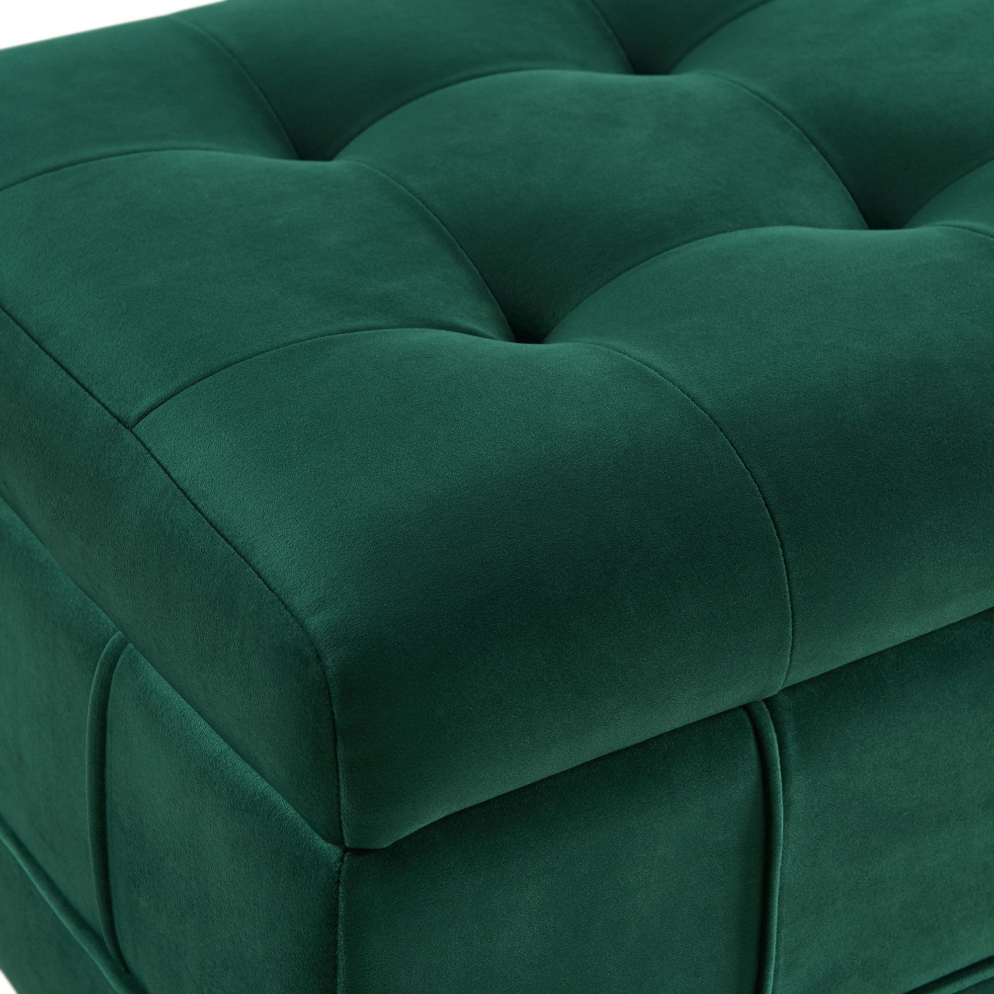 Elements International Ottomans BING GREEN VELVET STORAGE BENCH |