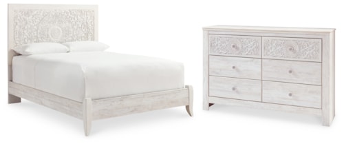 Queen Panel Bed And Dresser