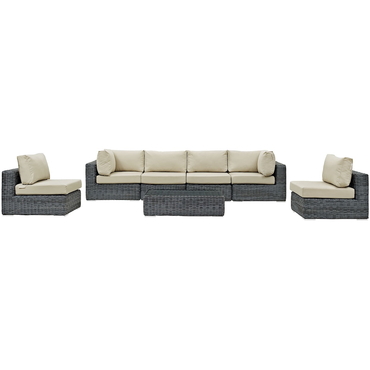 Modway Summon Outdoor 7 Piece Sectional Set