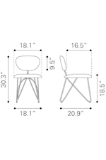 Zuo Novi Collection Contemporary Dining Chair