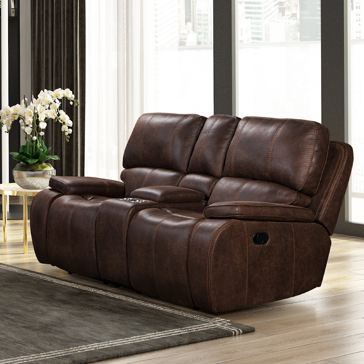 New Classic Furniture Brookings Dual Reclining Loveseat