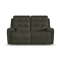 Casual Power Reclining Loveseat with Power Headrests and USB Charging