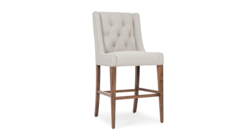 Transitional Bar Stool with Button Tufting