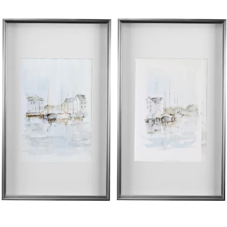 New England Port Framed Prints, S/2