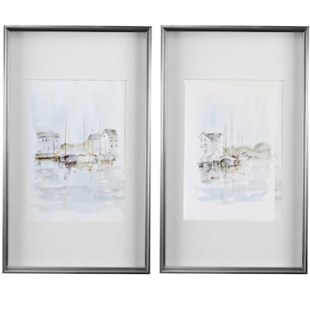 New England Port Framed Prints S/2