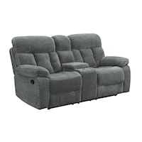 Contemporary Console Loveseat with Dual Recliners