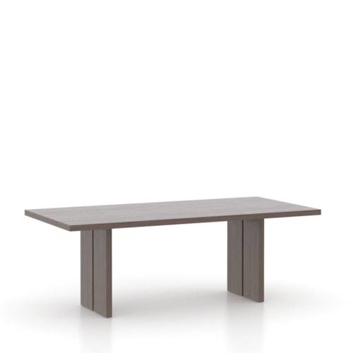 Contemporary Dining Table with Gold Finish Metal Accents