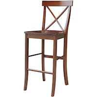 Transitional 30"H X-Back Chair in Espresso