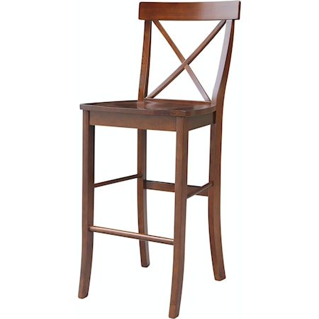 Transitional 30"H X-Back Chair in Espresso
