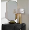 Uttermost Mirrors Lennox Brass Scalloped Corner Mirror