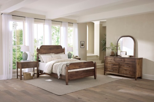 Transitional 5-Piece Queen Poster Bedroom Set