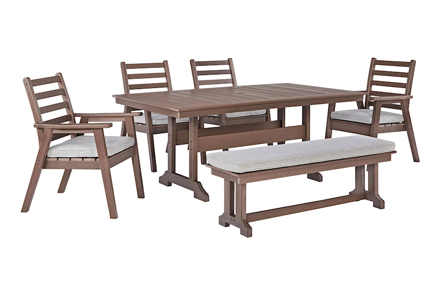 Emmeline Outdoor Dining Set by Signature Design by Ashley at VanDrie Home Furnishings