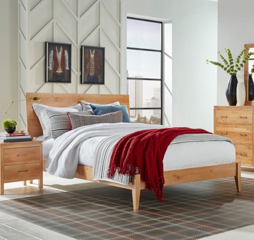 King Modern Platform Solid Wood Bed