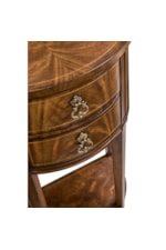 Jonathan Charles JC Traditional Crotch Walnut Demilune Narrow Tables