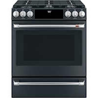 Café™ 30" Slide-In Front Control Dual-Fuel Convection Range with Warming Drawer