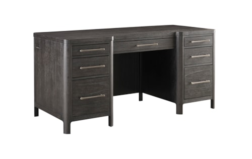 Contemporary 66" Executive Desk with Keyboard Rollout Drawer and Locking File Drawer