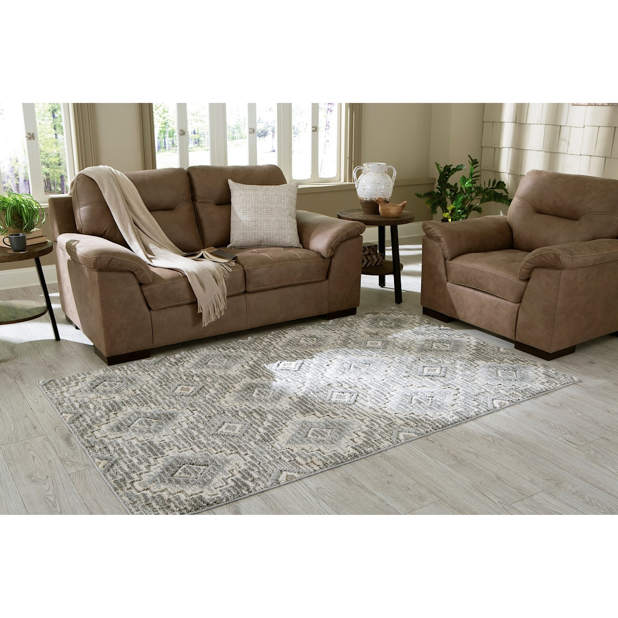 Signature Design by Ashley Casual Area Rugs Monwick Gray/Cream Large Rug
