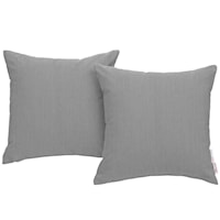 2 Piece Outdoor Patio Sunbrella® Pillow Set - Gray